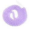 Baking Paint Lilac Frosted Round Transparent Glass Bead Strands X-GLAA-S031-6mm-25-2