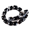 Dyed Natural Black Banded Agate/Striped Agate Beads Strands G-T138-170-2