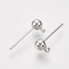 Brass Ball Stud Earring Findings KK-S348-415B-2