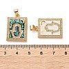 Brass Micro Pave Clear Cubic Zirconia Pendants KK-S048-03G-3