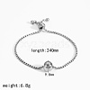 304 Stainless Steel Round Ball Charm Box Chain Slider Bracekets for Women MP4435-1-1