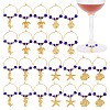 24Pcs 6 Styles Alloy Wine Glass Charms AJEW-GO00014-1