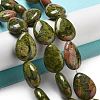 Natural Unakite Beads Strands G-P528-L19-01-2