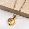 304 Stainless Steel Heart Pendant Necklaces for Women NJEW-S439-03A-G-2