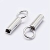 Anti-Tarnish Rhodium Plated 925 Sterling Silver Cord Ends STER-F036-21P-2.5mm-2