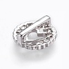 Brass Micro Pave Cubic Zirconia Slide Charms ZIRC-F094-37-RS-3