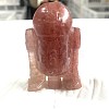 Natural Strawberry Quartz Carved Robot Figurines PW-WGAEA8B-07-1