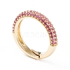 Adjustable Brass Micro Pave Cubic Zirconia Cuff Rings LS-RJEW-L098-007C-G-2
