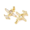 Brass Micro Pave Clear Cubic Zirconia Pendants KK-G549-18A-G-2