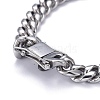 Tarnish Resistant Men's 304 Stainless Steel Cuban Link Chain Bracelets BJEW-P263-B01-P-3