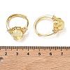 Brass Micro Pave Cubic Zirconia with Natural & Synthetic Gemstone Cuff Open Rings RJEW-T035-01G-M-4