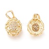 Brass Micro Pave Clear Cubic Zirconia Pendants ZIRC-L096-23G-2