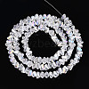 Electroplate Transparent Glass Beads Strands GLAA-N021-4mm-11-2