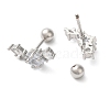 Star Brass Micro Pave Clear Cubic Zirconia Ear Plug Gauges EJEW-L289-01P-02-2