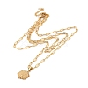 Real 18K Gold Plated Stainless Steel Paperclip Chains Double Layer Necklaces AN1969-6-3