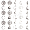  Elit 165pcs 10 Style Moon & Star Alloy Ring Pendants and Links Connector FIND-PH0006-44-1