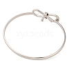 Bowknot Brass Plain Bangles for Women BJEW-F477-06P-3