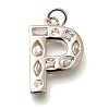 Brass Micro Pave Clear Cubic Zirconia Pendants KK-G521-01P-P-1