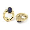 Ion Plating(IP) Real 18K Gold Plated 304 Stainless Steel Oval Stud Earrings EJEW-Z042-03B-1