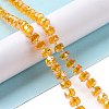 Transparent Electroplate Glass Beads Strands GLAA-E036-01A-2