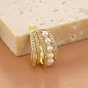 Brass Micro Pave Clear Cubic Zirconia Cuff Earrings PW-WG6ED5F-01-4