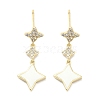 Rack Plating Brass Micro Pave Clear Cubic Zirconia Dangle Earrings for Women EJEW-M260-25G-1