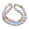 Half Rainbow Plated Electroplate Transparent Glass Beads Strands EGLA-G037-05A-HR01-2