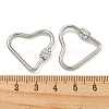 304 Stainless Steel Screw Carabiner Lock Charms STAS-C092-02C-P-3