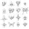 16Pcs 16 Style Rack Plating Alloy with Glass Pendants FIND-YW0003-31-1