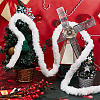 Gorgecraft White Faux Fur Ribbon Trim Fabric Roll for Christmas Tree Decor or Wreath Bows Craft DIY-GF0006-66-4