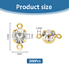 200Pcs Brass Pave Clear Cubic Zirconia Connector Charms KK-FH0007-70KCG-2