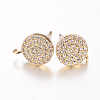 Brass Micro Pave Cubic Zirconia Stud Earring Findings ZIRC-E132-13A-2