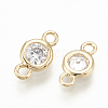 Brass Cubic Zirconia Links X-ZIRC-Q014-089G-1