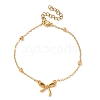 Bowknot Brass Link Bracelets for Women BJEW-TA00537-1