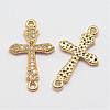 Brass Micro Pave Grade AAA Cubic Zirconia Links ZIRC-G093-32G-NR-1