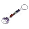 Natural Amethyst Chips Chakra Keychain G-N0326-004J-2