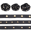 ARRICRAFT 3 Styles Brass Round & Square & Imitation Pearl Stud Black PU Leather Trimmings DIY-AR0003-78-1