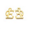 Golden Plated Alloy Letter Pendants PALLOY-J718-01G-E-1