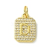 Rack Plating Brass Micro Pave Clear Cubic Zirconia Charms KK-G501-01D-G-1