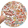 50Pcs Antique Theme PVC Waterproof Self-Adhesive Stickers PW-WG22100-01-3