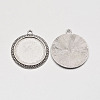 Flat Round Tibetan Style Pendant Cabochon Settings TIBE-C067-01AS-NR-5