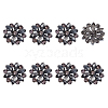 SUPERFINDINGS 8Pcs 1-Hole Alloy Rhinestone Shank Buttons BUTT-FH0001-002-1