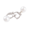 Rack Plating Brass Clear Cubic Zirconia ABS Pearl Earrings EJEW-S219-15P-04-2