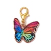 12Pcs 12 Colors Butterfly Alloy Enamel Pendant Decorations HJEW-JM02852-4