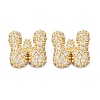 Brass Micro Pave Cubic Zirconia Stud Earrings EJEW-Z091-04G-W-2