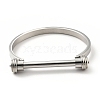 Non-Tarnish 304 Stainless Steel D Shape Bar Screw Bangle BJEW-G636-04A-P-2