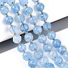 Ombre Effect Dyed Transparent Crackle Glass Beads Strands GLAA-Q111-10MM-02-1
