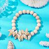 Summer Beach Natural Spiral Shell Stretch Bracelets BJEW-JB10355-2