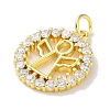 Rack Plating Brass Micro Pave Clear Cubic Zirconia Pendants KK-Z039-12G-2