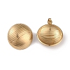 Texture Half Round 304 Stainless Steel Stud Earrings for Women EJEW-L283-048G-2